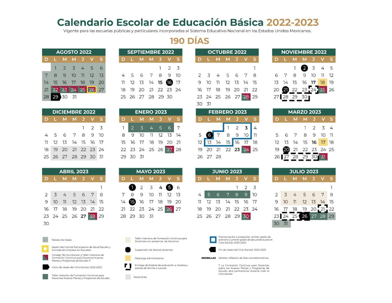 SEP: estos son los puentes del calendario escolar 2022-2023