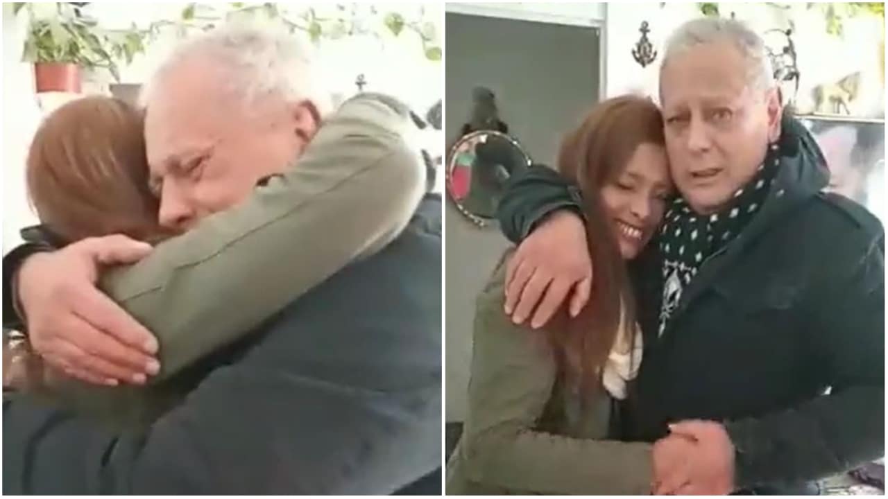 Por Día del Padre papá e hija tienen reencuentro tras 34 años en Argentina