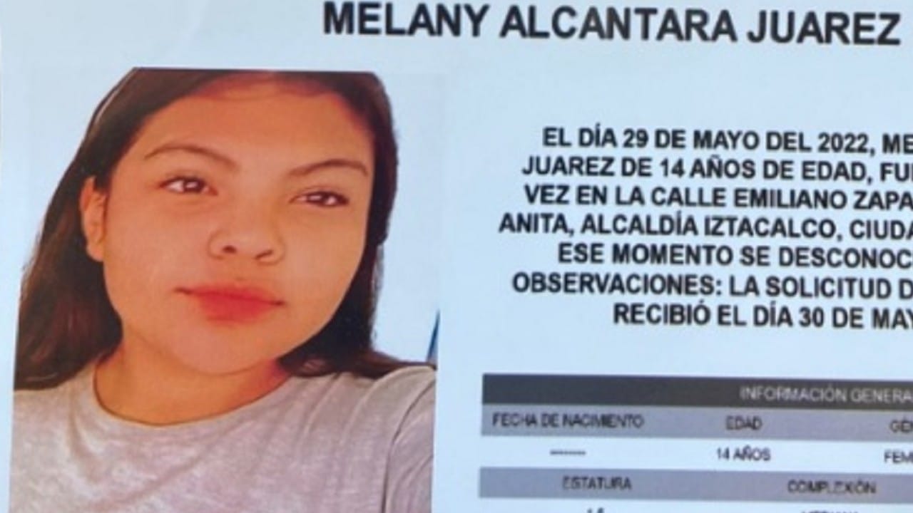Melany Alcántara Juárez, joven desaparecida tras salir a la tienda en la alcaldía Iztacalco (Fiscalía de la CDMX)