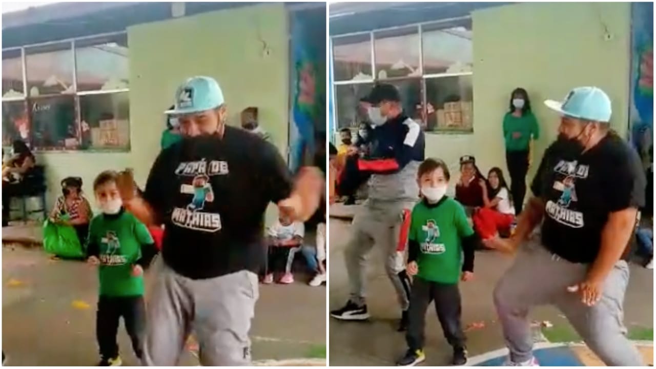 Papá sorprende con baile en festiva del Día del Padre video