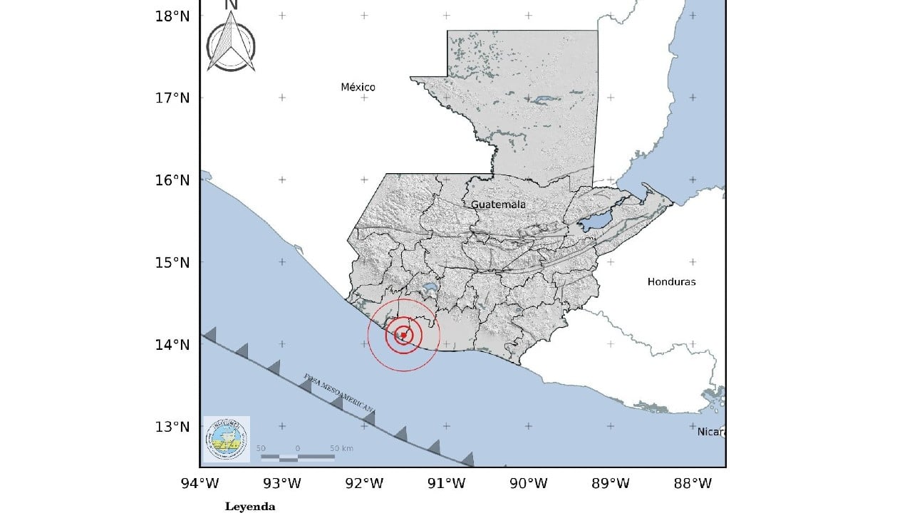 Guatemala registra un sismo de magnitud 4.8.