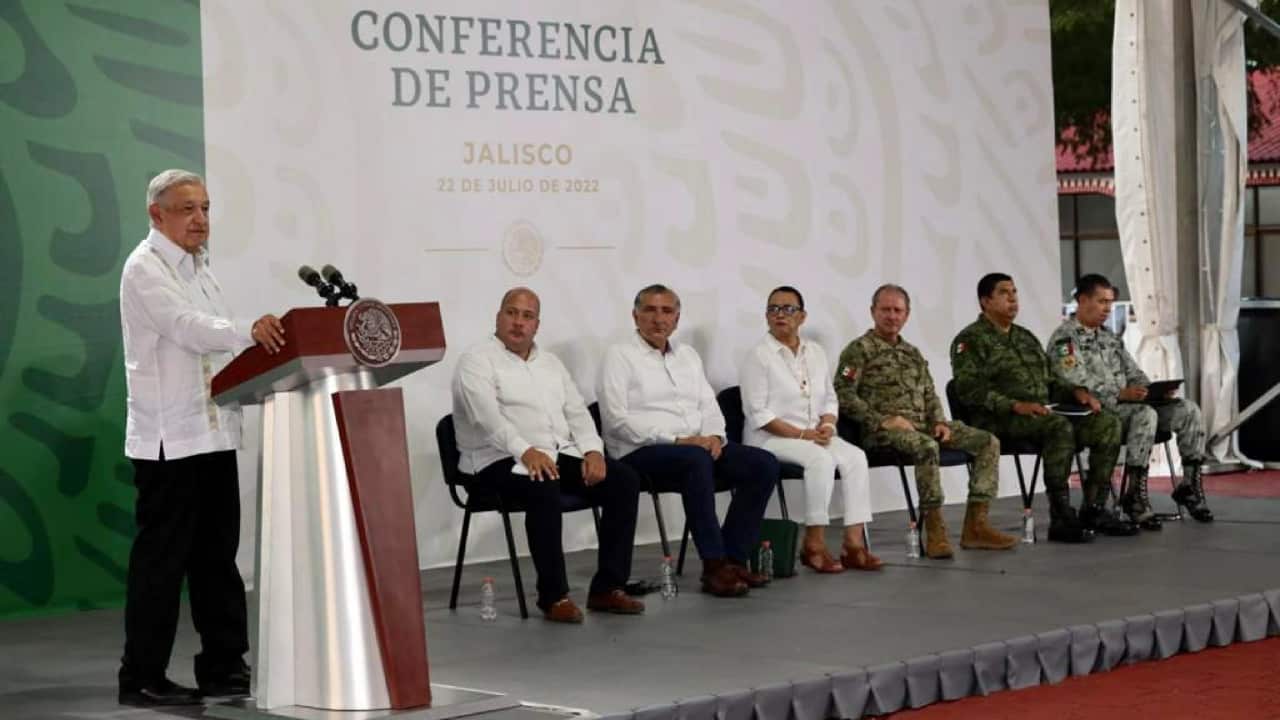 El presidente de México, Andrés Manuel López Obrador (AMLO). en su conferecnia mañanera desde Jalisco.