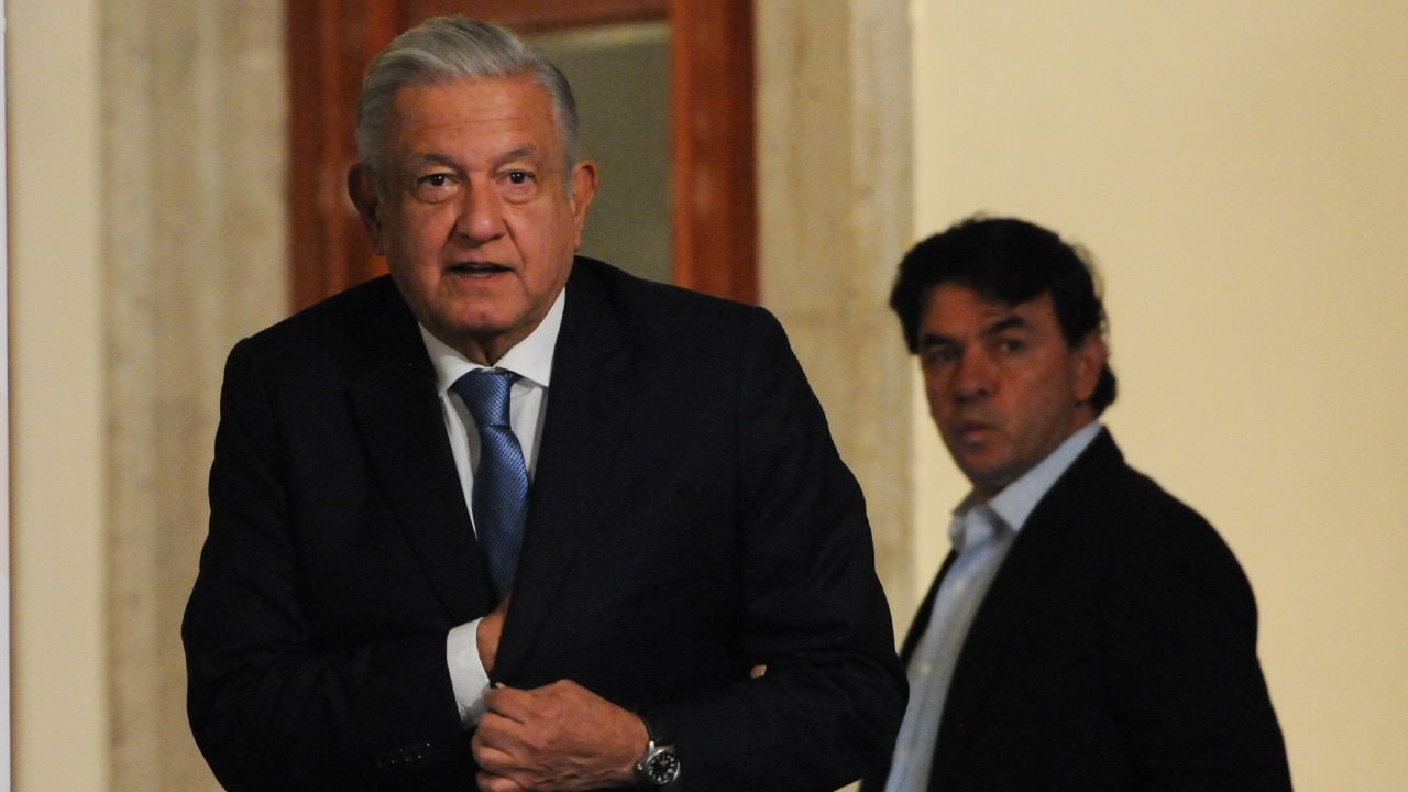 Fotografía del presidente Andrés Manuel López Obrador en su conferencia mañanera desde Palacio Nacional.