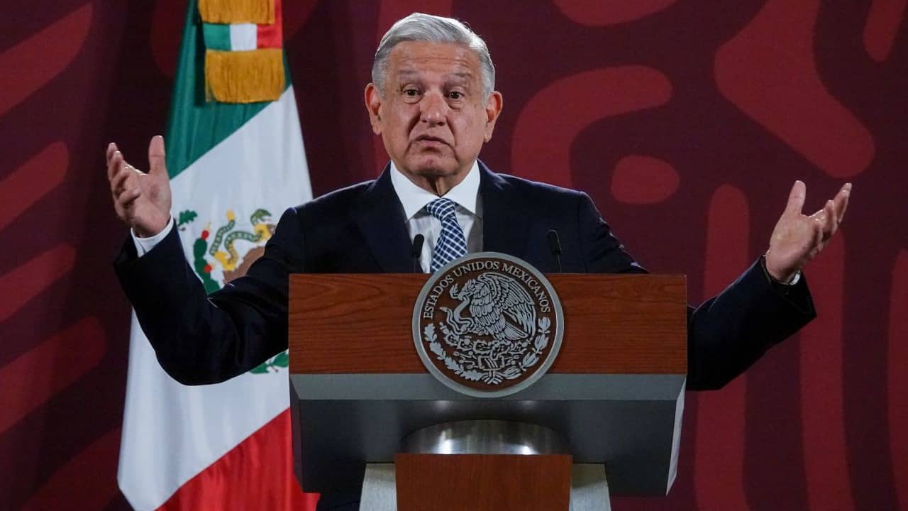 Andrés Manuel López Obrador durante la conferencia de prensa matutina desde Palacio Nacional.