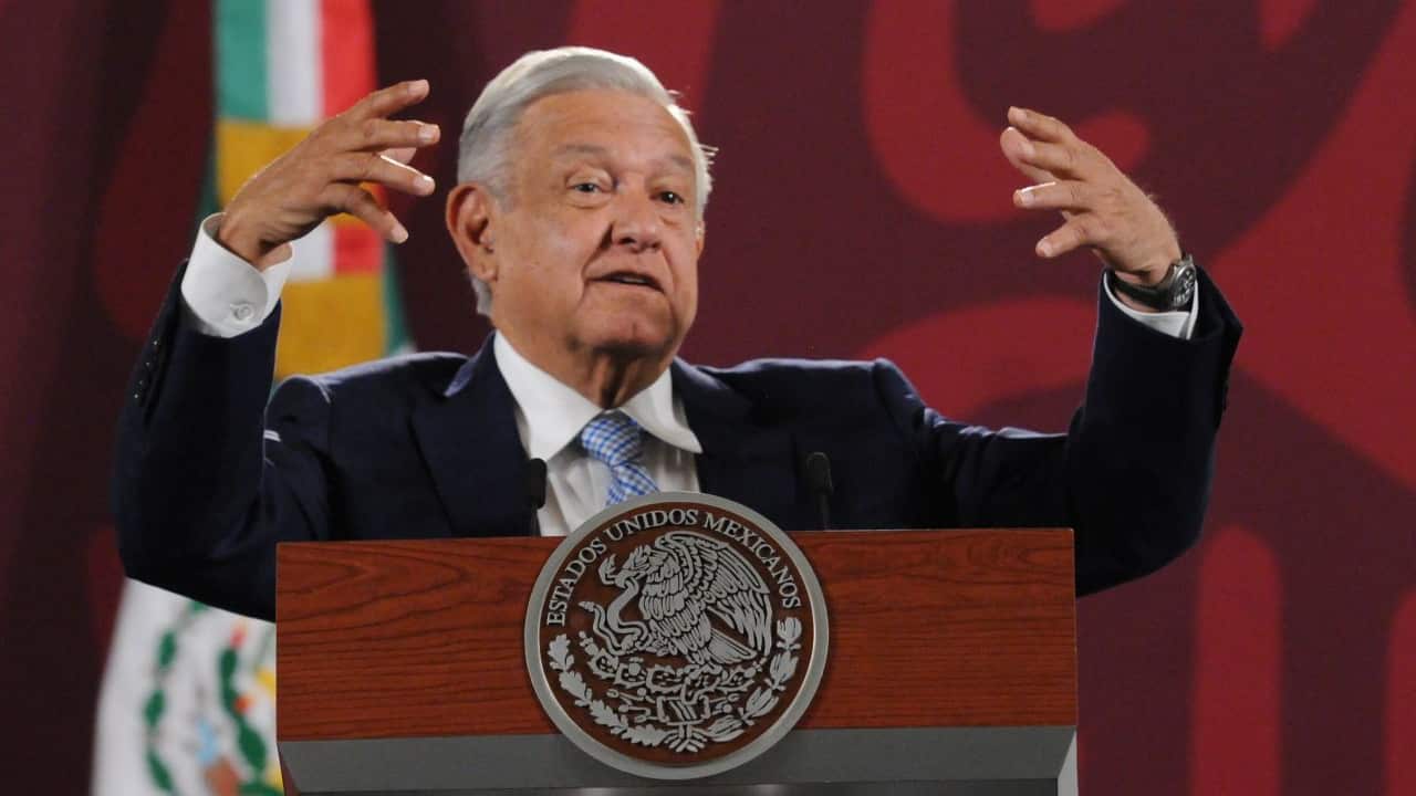 El presidente Andrés Manuel López Obrador, en su conferencia mañanera desde Palacio Nacional