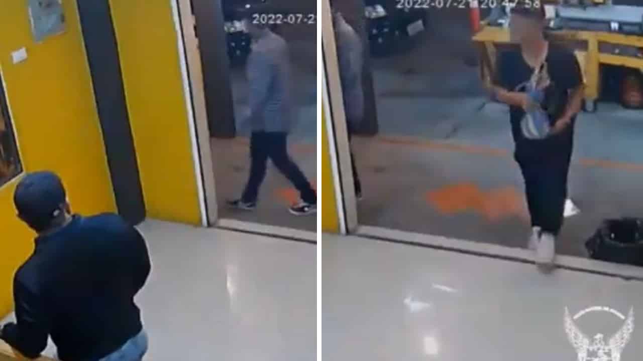 Video: Policía enfrenta a un ladrón armado y frustra intento de robo