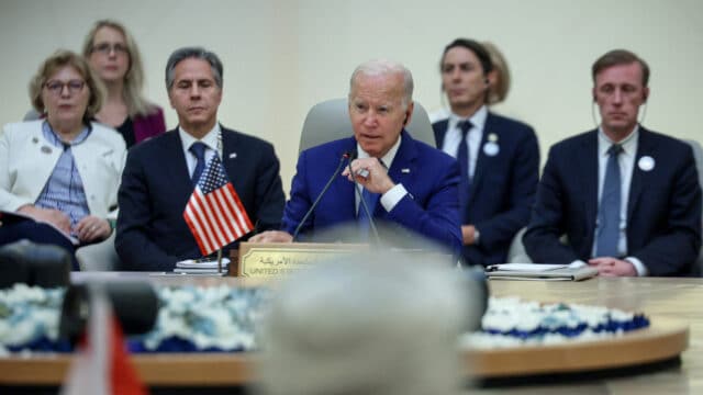 Fotografía del presidente de Estados Unidos, Joe Biden, en su gira por Medio Oriente