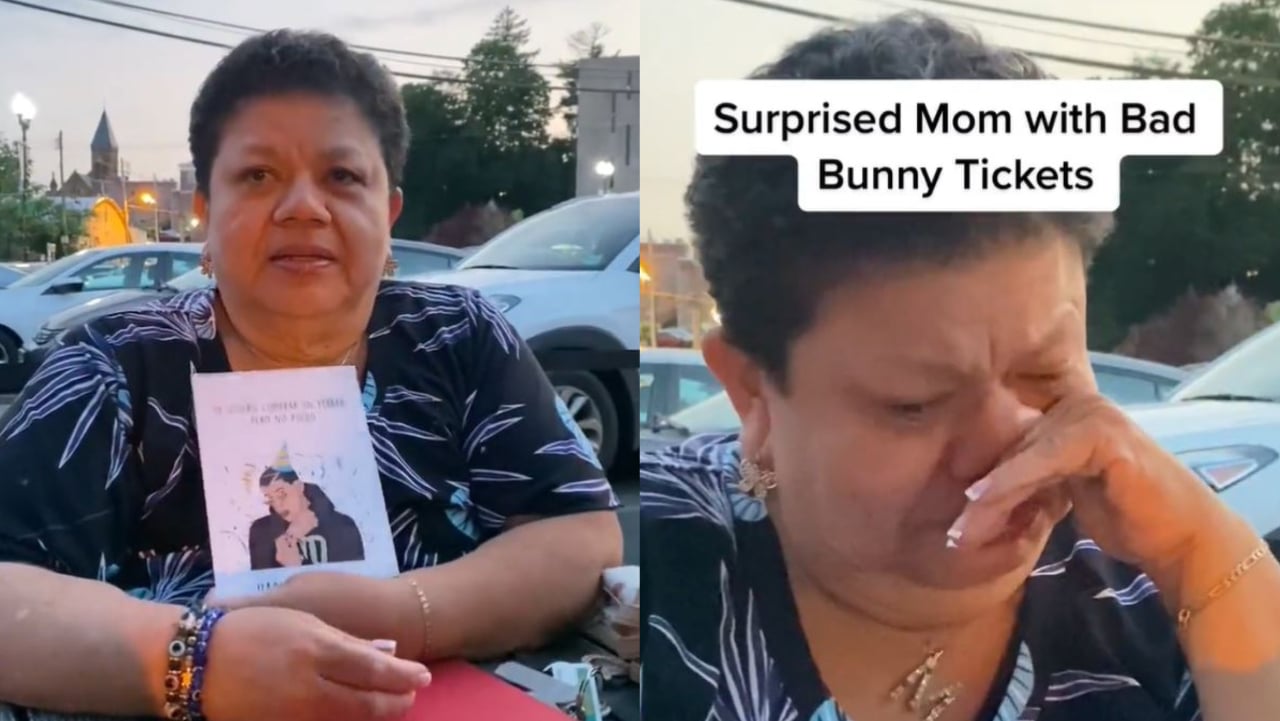 Mujer recibe boleto como regalo de cumpleaños para ver a Bad Bunny y llora de la emoción
