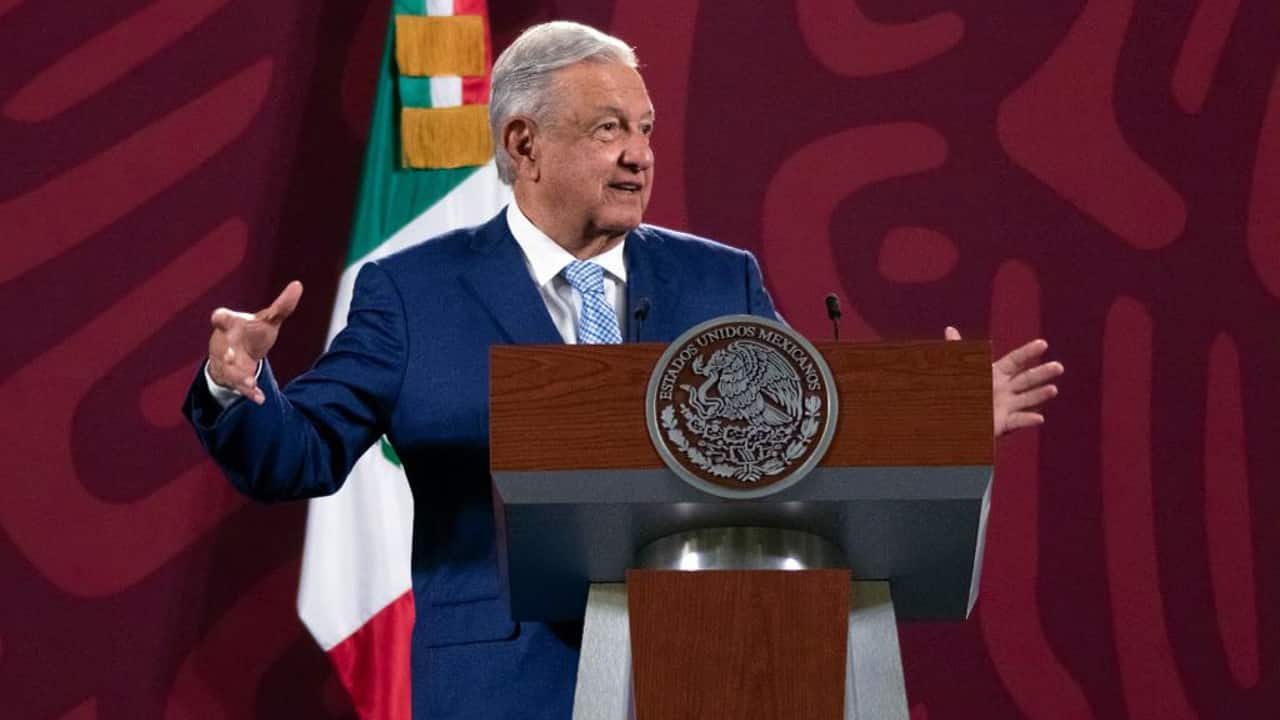 El presidente de México, Andrés Manuel López Obrador, durante la conferencia mañanera en Palacio Nacional.