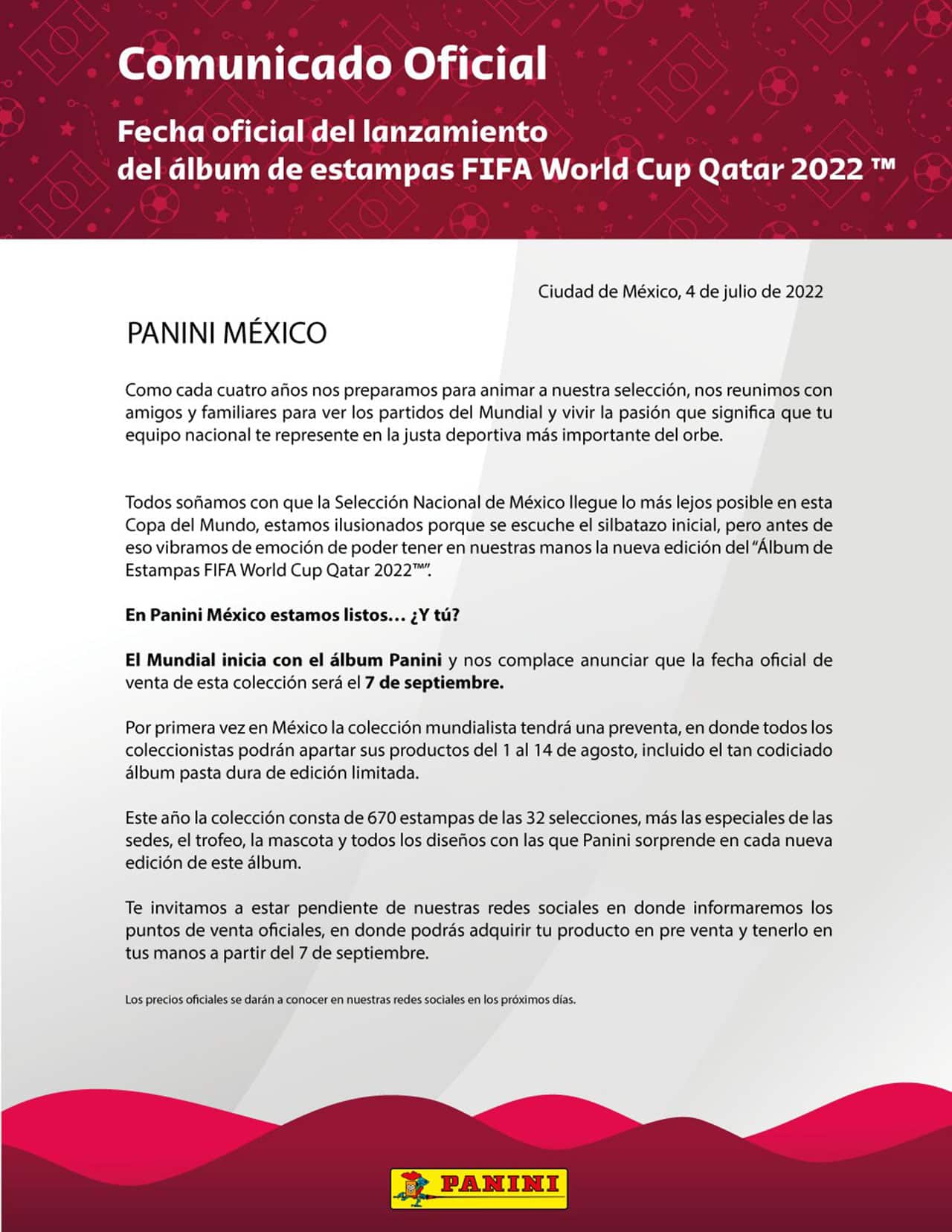 Panini revela el costo y fecha lanzamiento álbum Qatar 2022