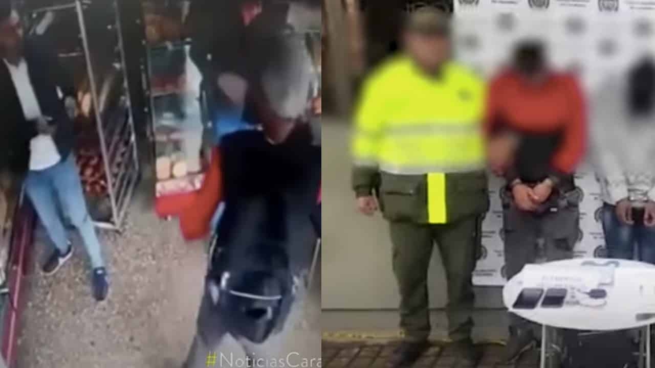 Ladrones robo panadería clientes policías
