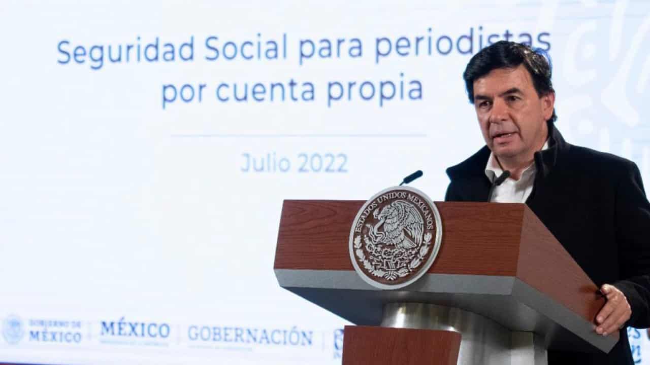 Jesús Ramírez Cuevas, coordinador general de Comunicación Social de Presidencia, durante la mañanera en el Palacio Nacional.