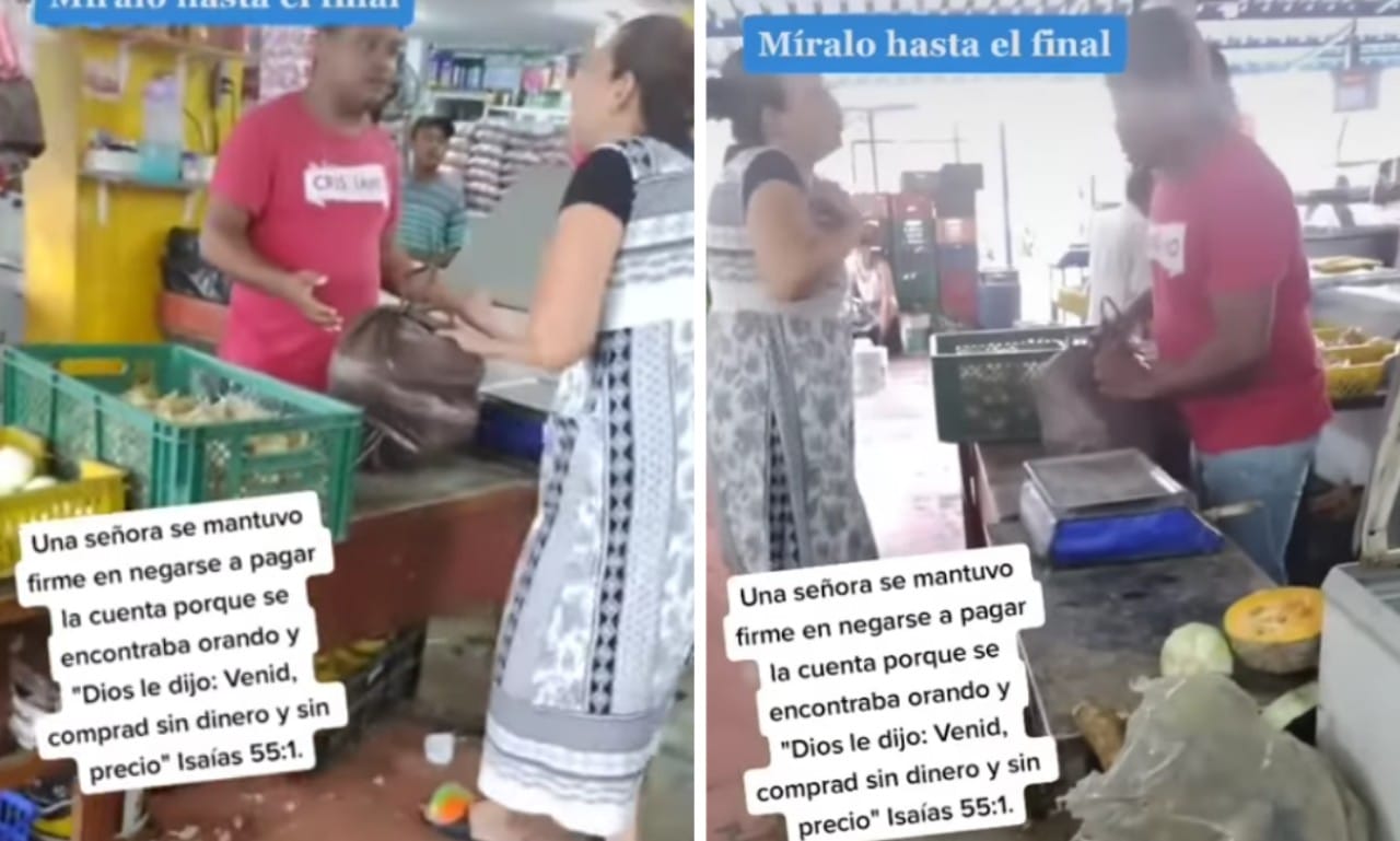 Mujer se va sin pagar en mercado porque Dios le dijo: Video