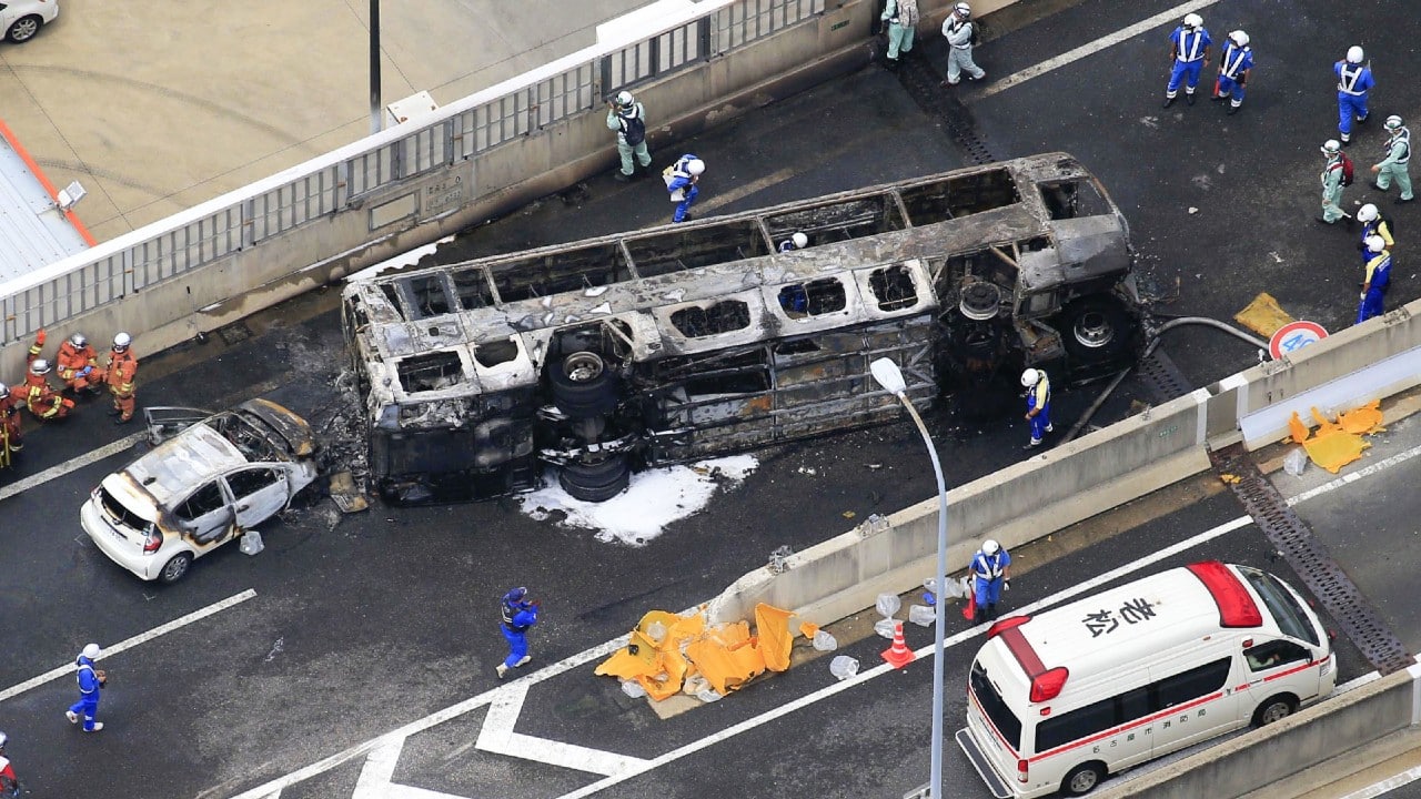 Accidente de autobús en Nagoya, Japón, deja dos muertos y siete heridos