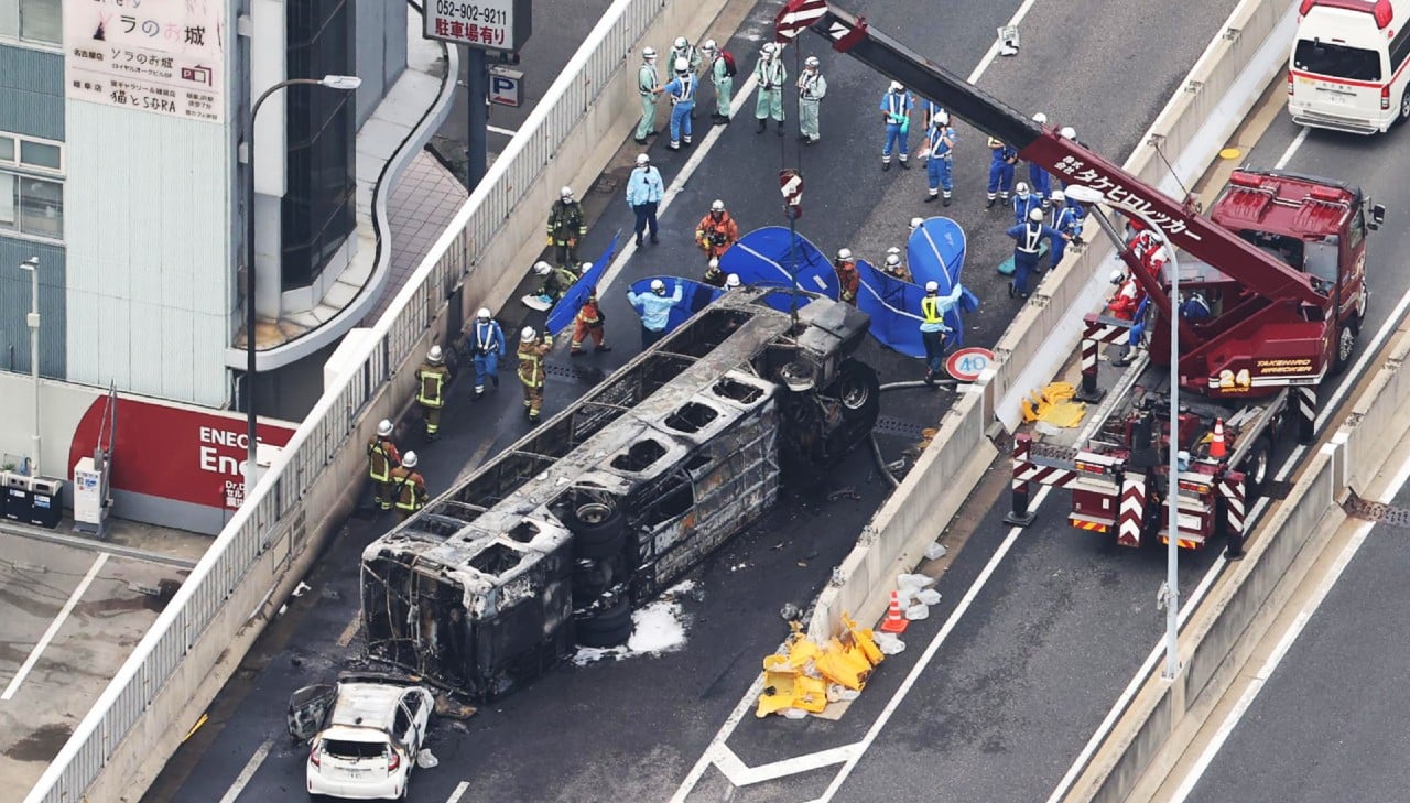 Accidente de autobús en Nagoya, Japón, deja dos muertos y siete heridos