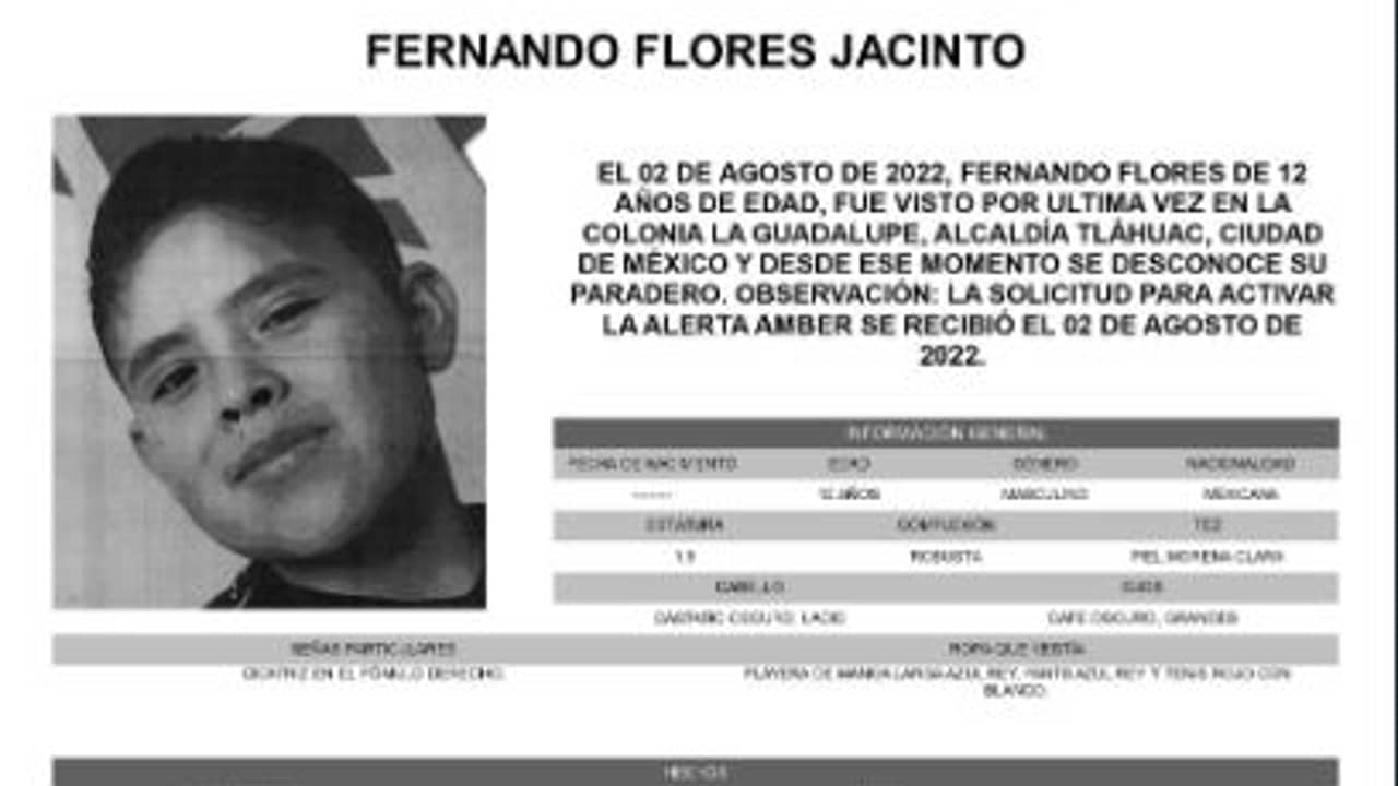 Activan Alerta Amber para localizar a Fernando Flores Jacinto
