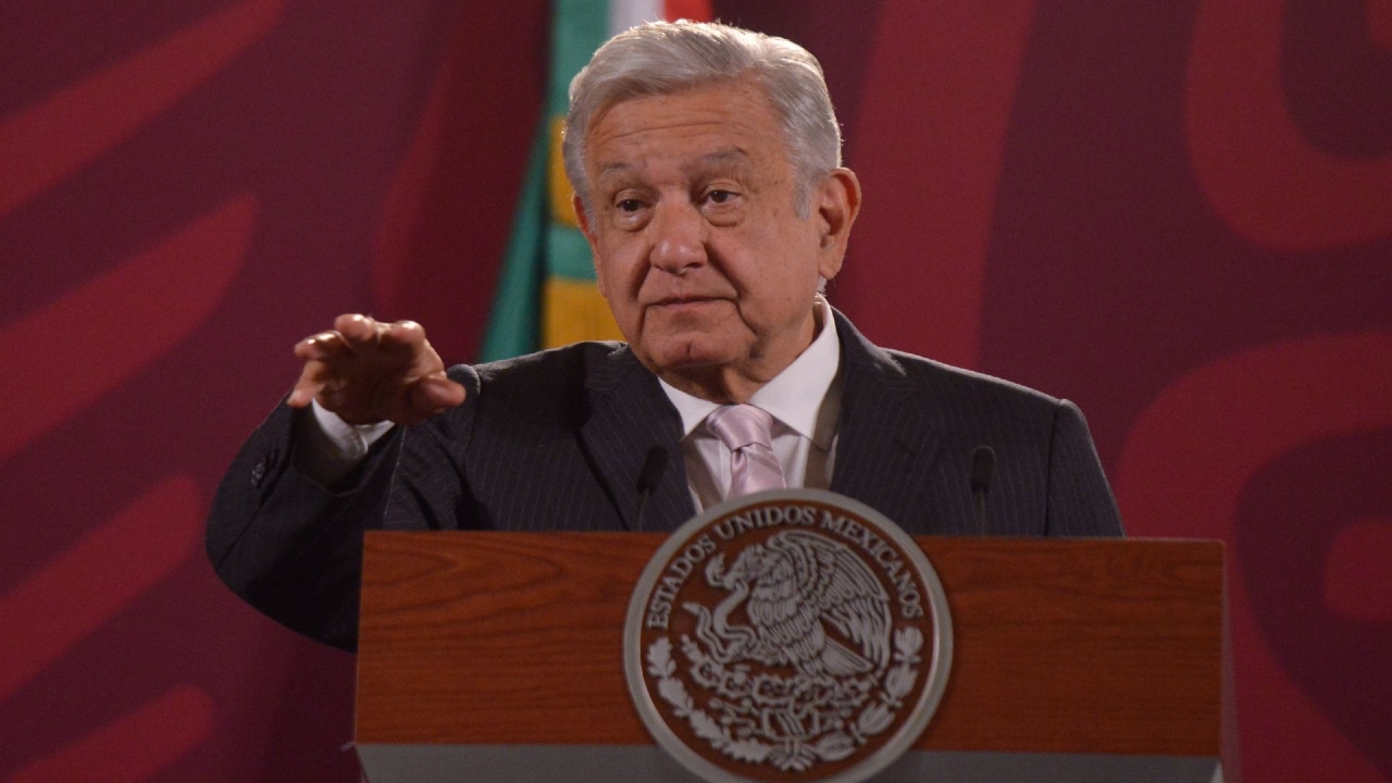 El presidente, Andrés Manuel López Obrador, durante la conferencia mañanera en Palacio Nacional. Fuente: Cuartoscuro