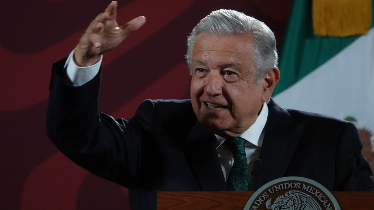 Andrés Manuel López Obrador durante la conferencia mañanera desde Palacio Nacional.