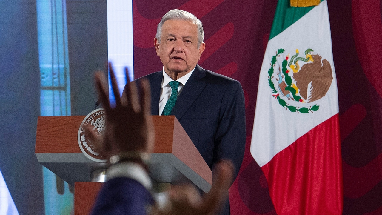 Andrés Manuel López Obrador durante la conferencia mañanera desde Palacio Nacional