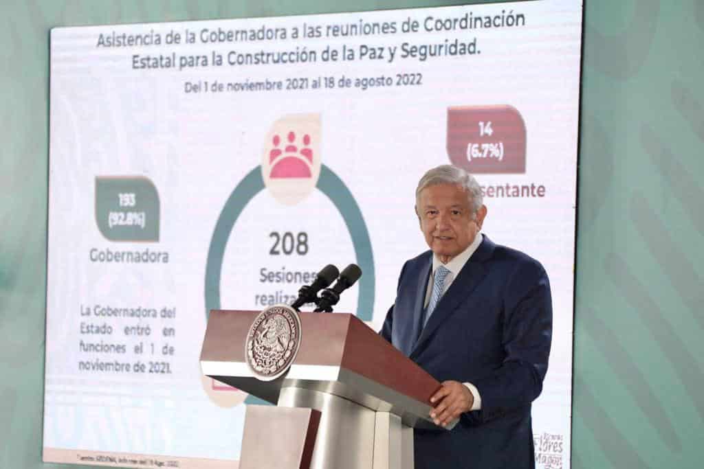 El presidente, Andrés Manuel López Obrador, durante la conferencia mañanera.