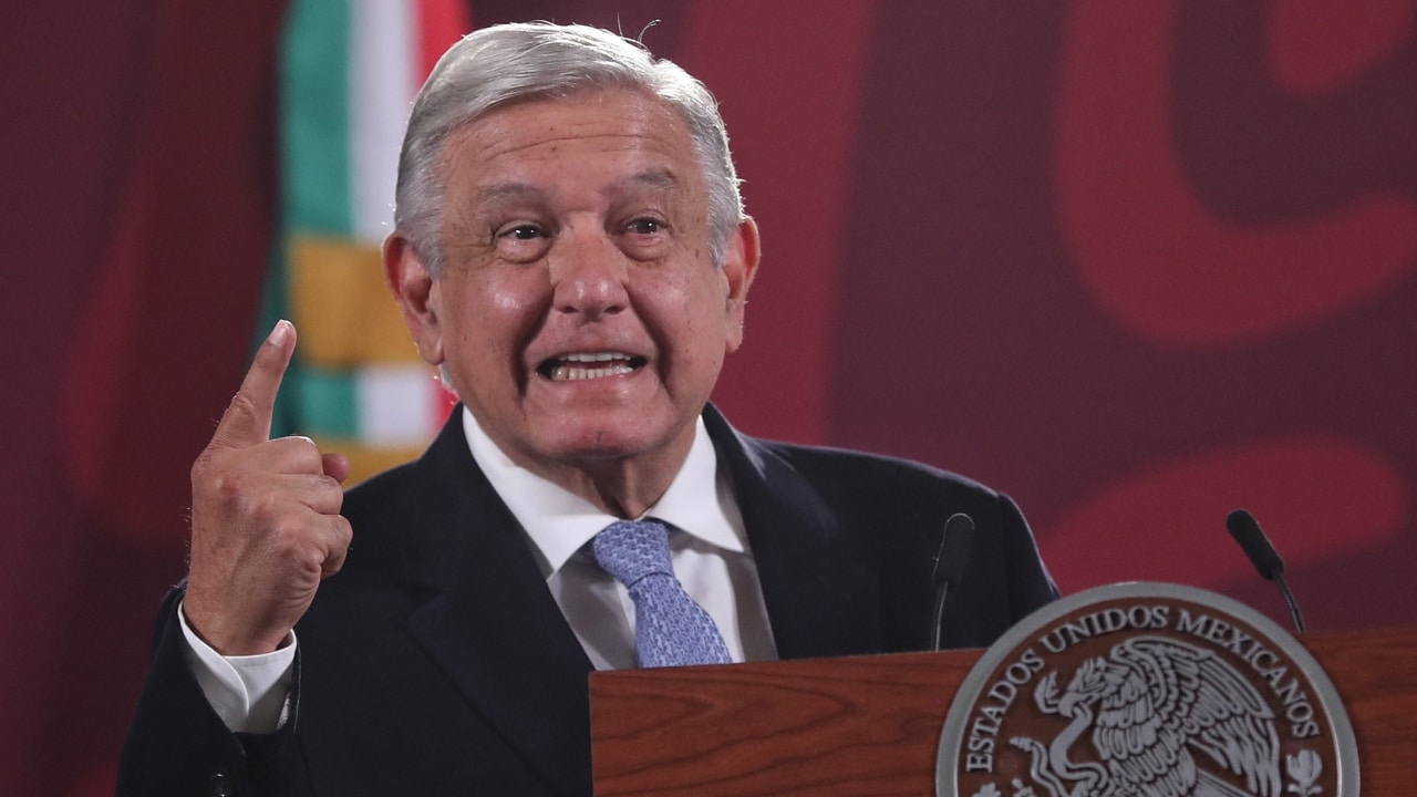 El presidente Andrés Manuel López Obrador, durante la conferencia mañanera en Palacio Nacional
