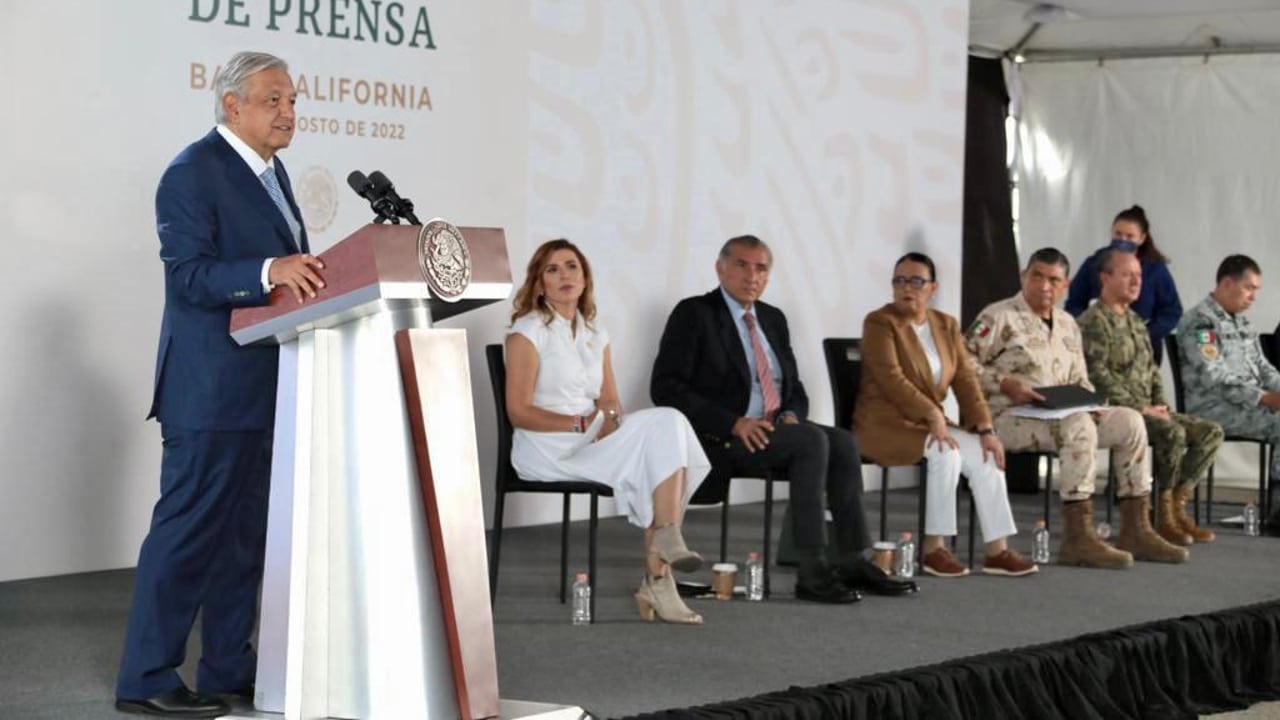 El presidente, Andrés Manuel López Obrador, durante la conferencia mañanera