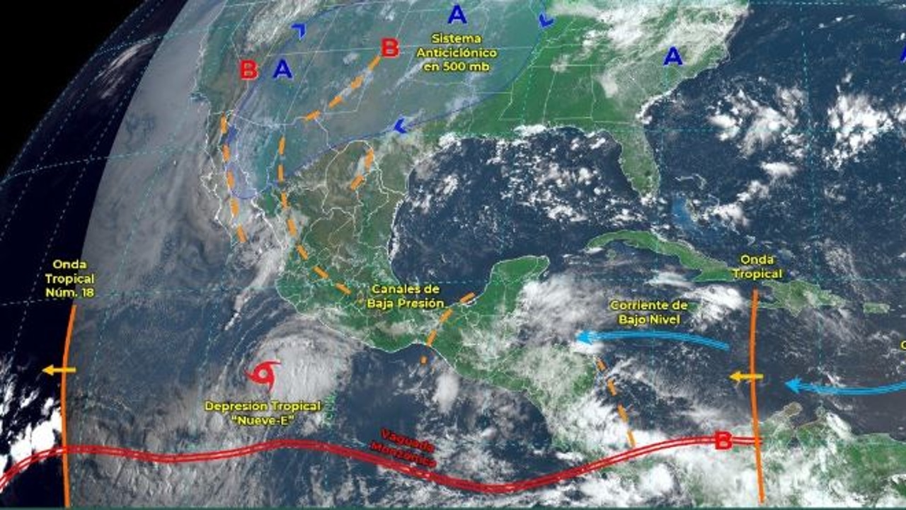 Se forma la depresión tropical Nueve-E, en costas de Colima y Jalisco