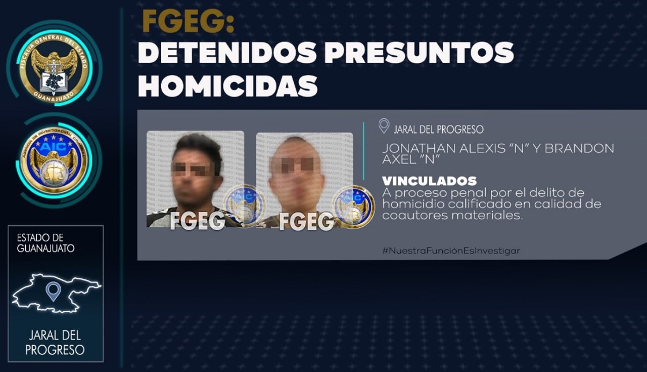 Vinculan a proceso a presuntos homicidas en Guanajuato