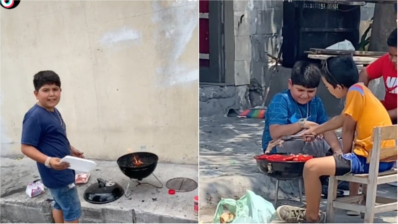 Niños realizan carne asada en Monterrey y video es viral