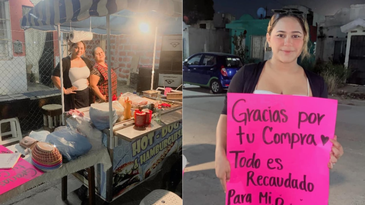Pareja de Tamaulipas pone puesto de hamburguesas para pagar su boda