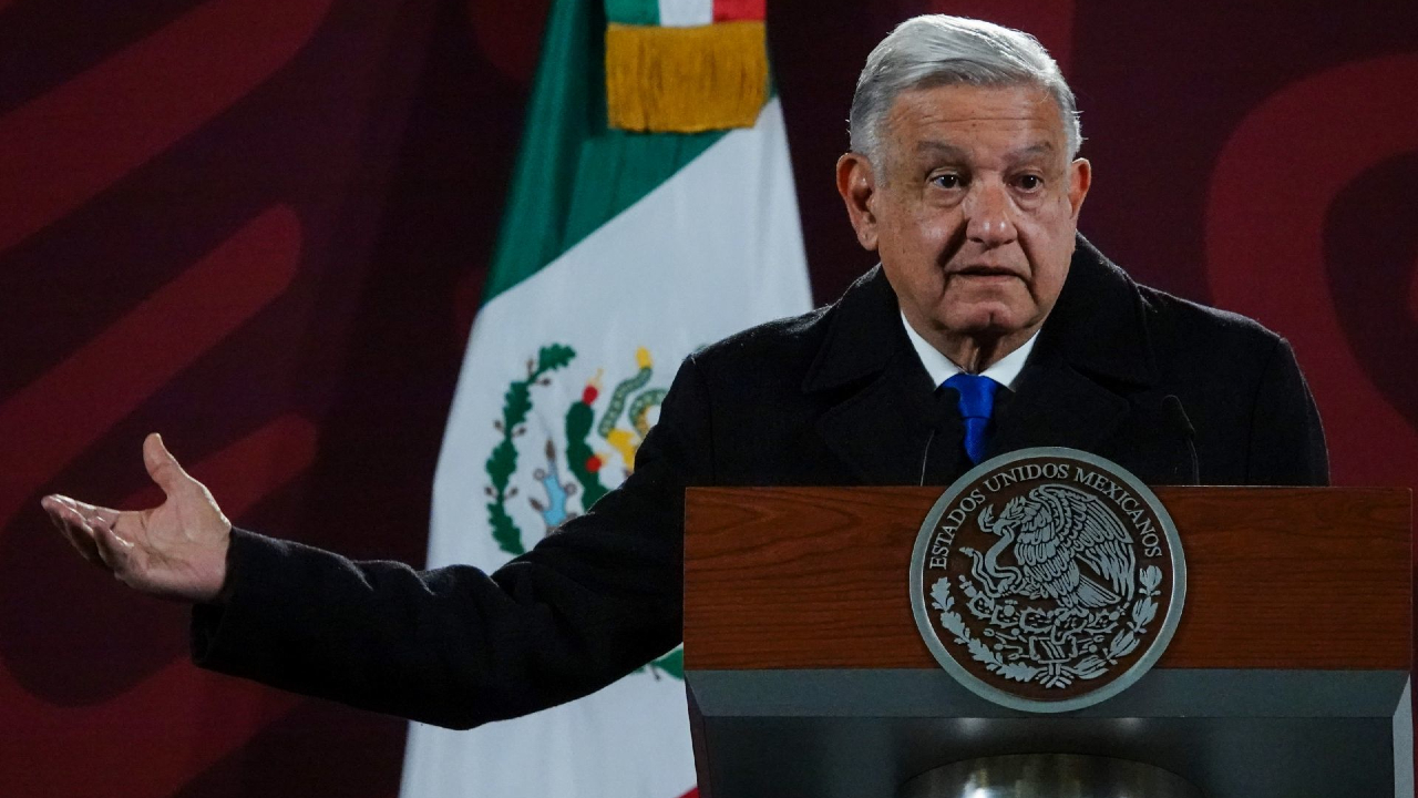 Andrés Manuel López Obrador durante la conferencia mañanera en Palacio Nacional.