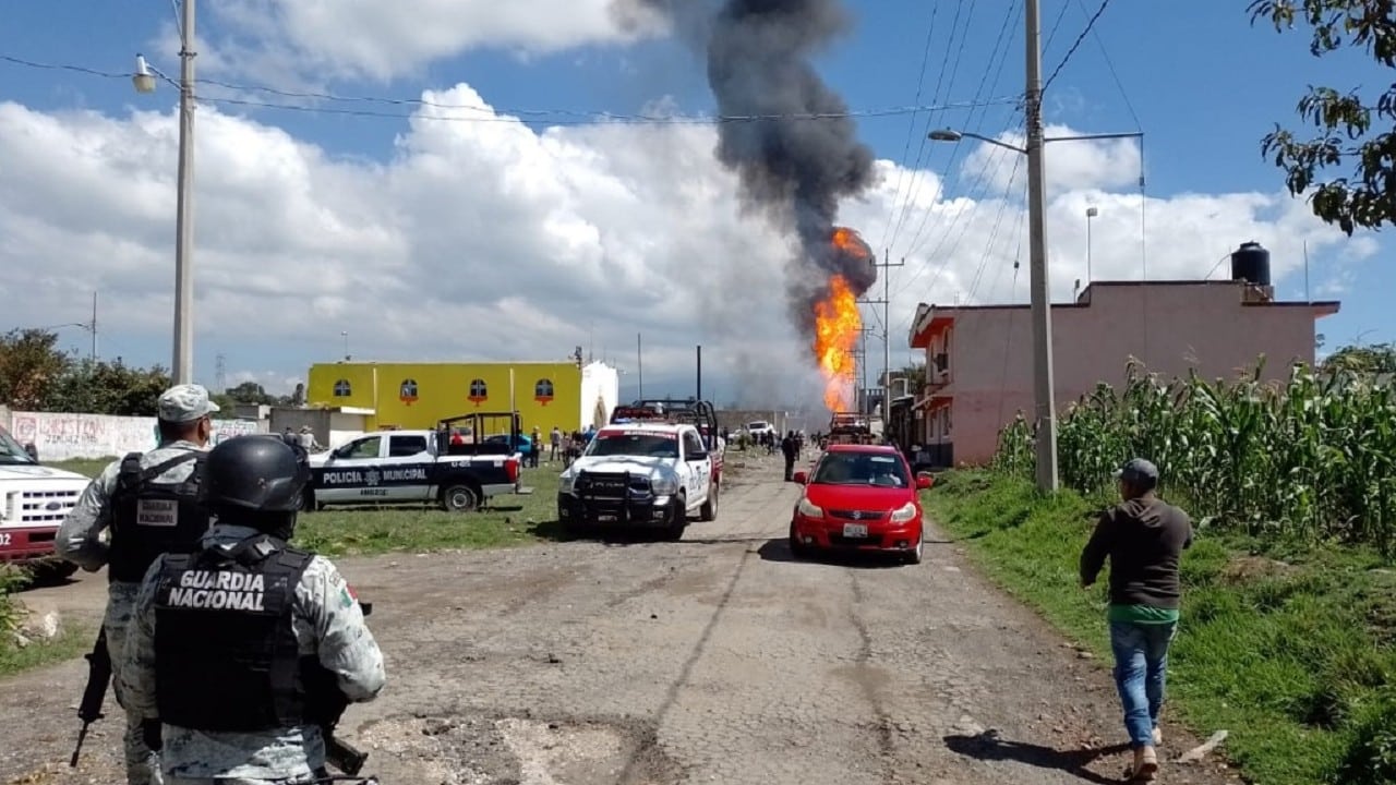 Explosión de un ducto de gas en Amozoc, Puebla (Twitter: @GN_MEXICO_)