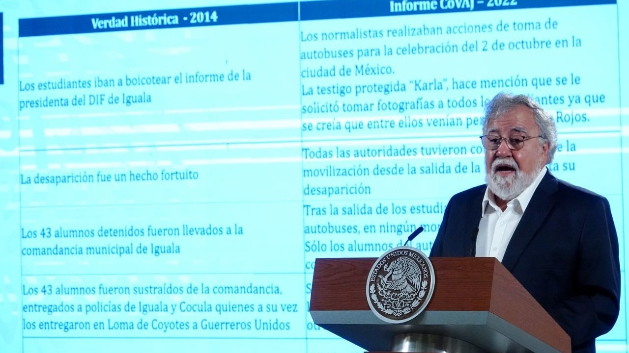 Alejandro Encinas, subsecretario de Derechos Humanos de la Segob, durante la conferencia mañanera, en Palacio Nacional