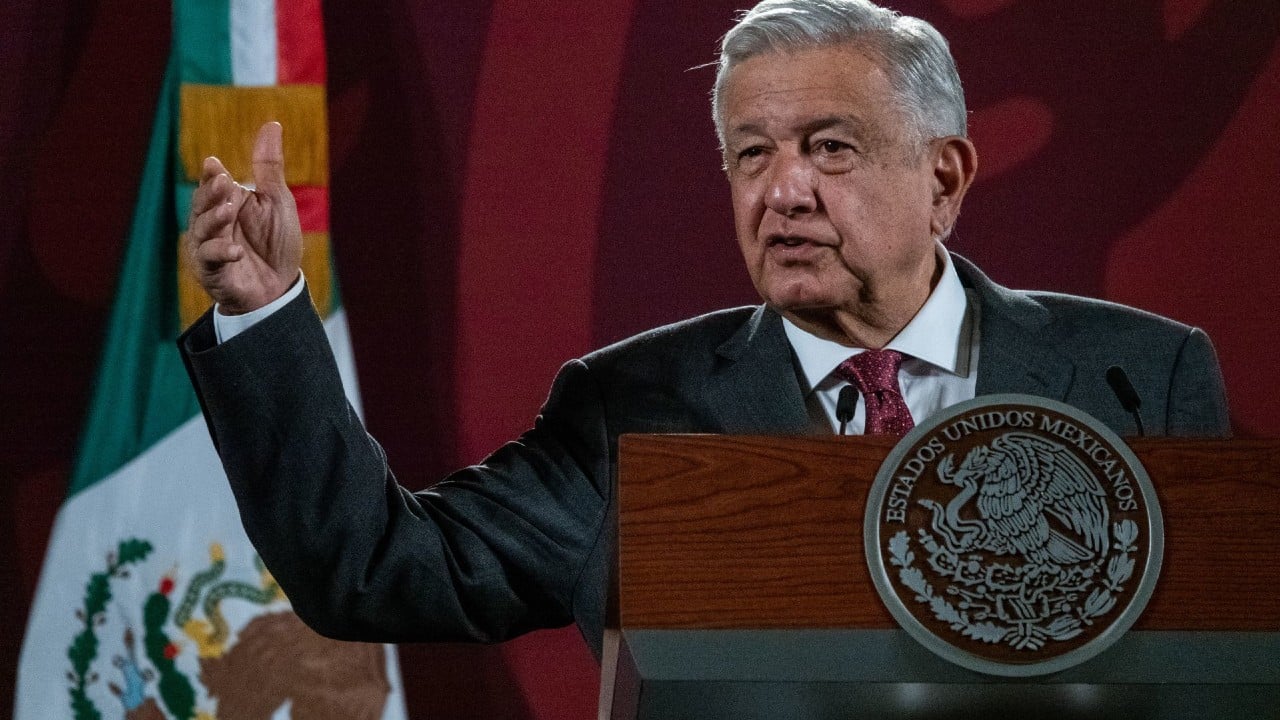 Andrés Manuel López Obrador, presidente de México, encabeza la conferencia mañanera