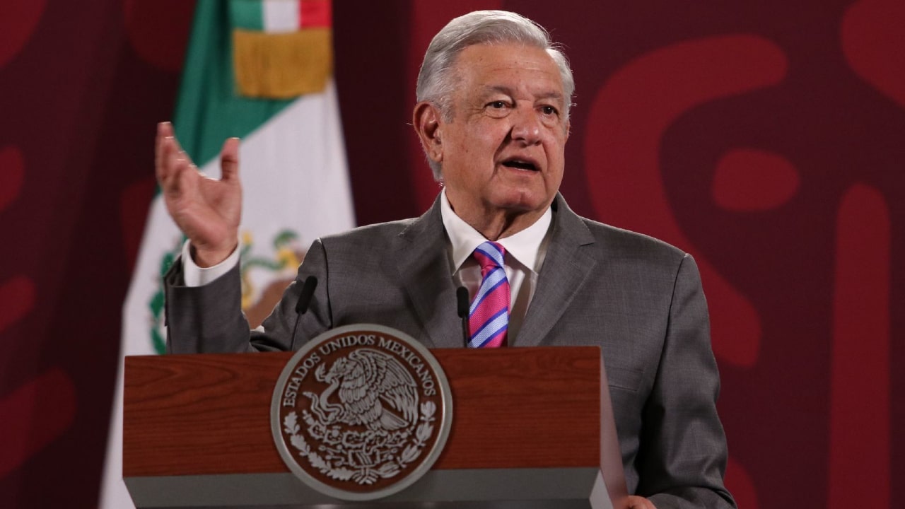 Andrés Manuel López Obrador, presidente de México durante la conferencia mañanera en Palacio Nacional.