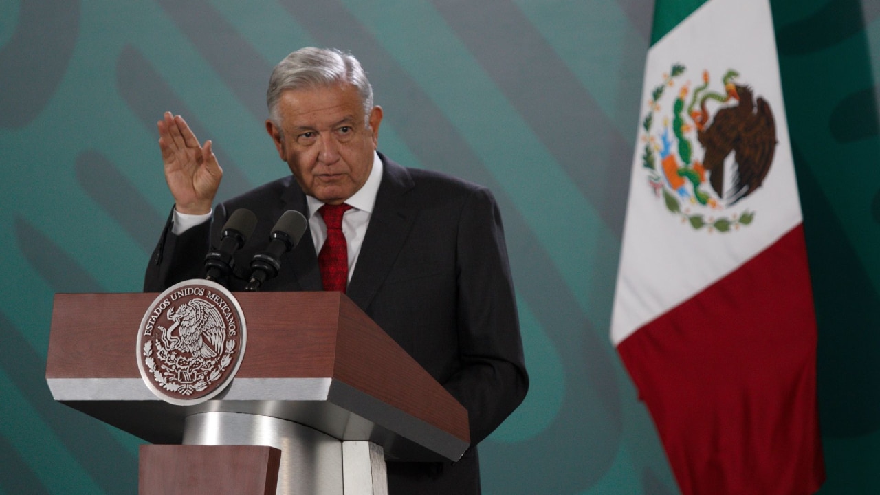 Andrés Manuel López Obrador (AMLO), presidente de México, en su conferencia mañanera desde Zacatecas.