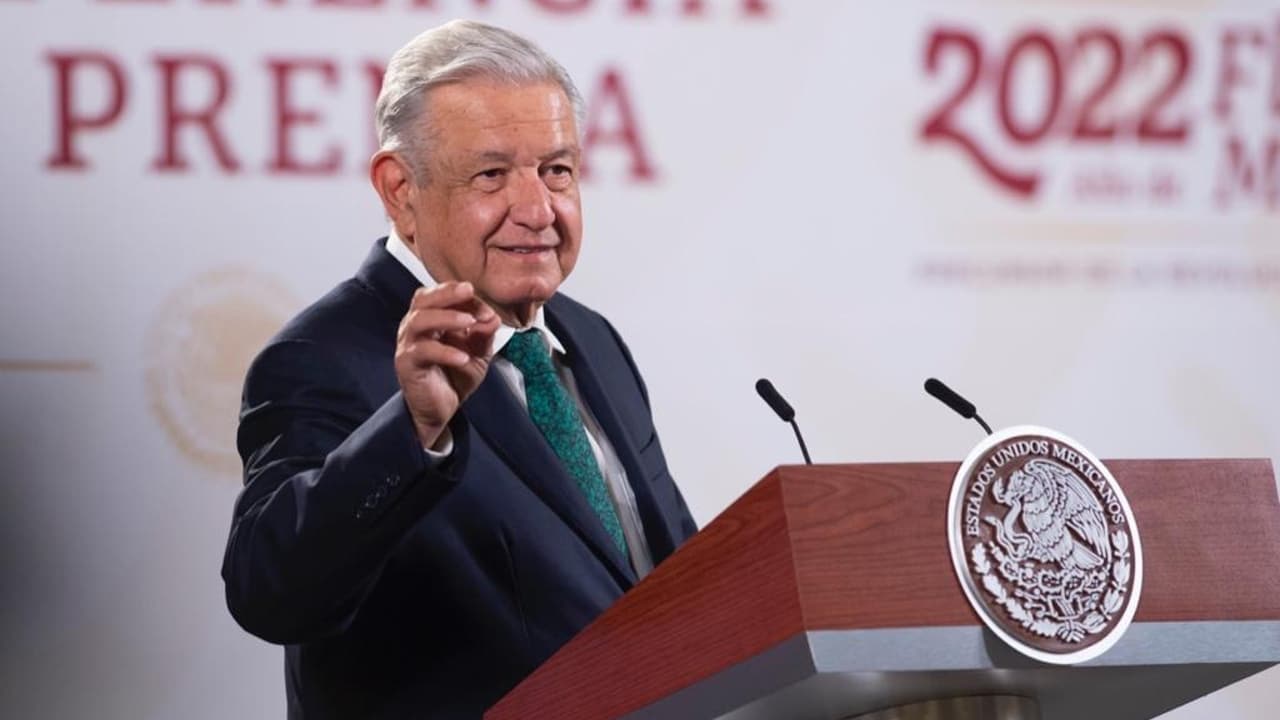 Andrés Manuel López Obrador durante la conferencia mañanera en Palacio Nacional