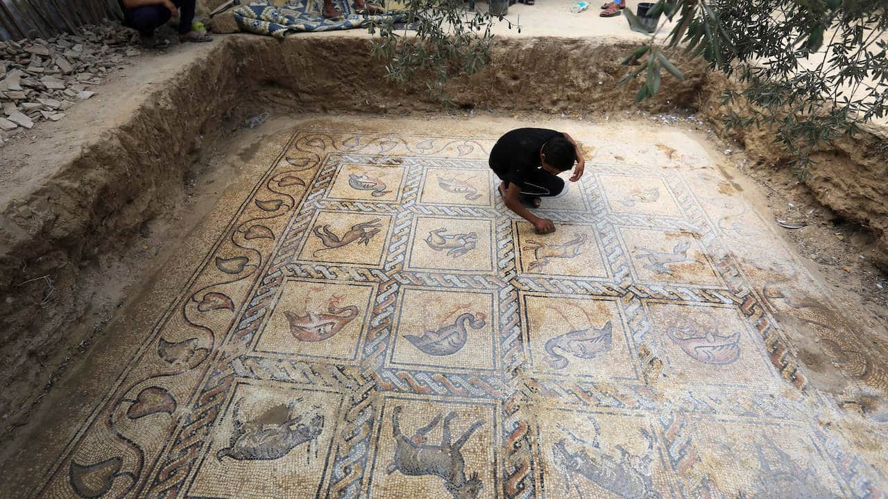 Campesino mosaico bizantino jardín
