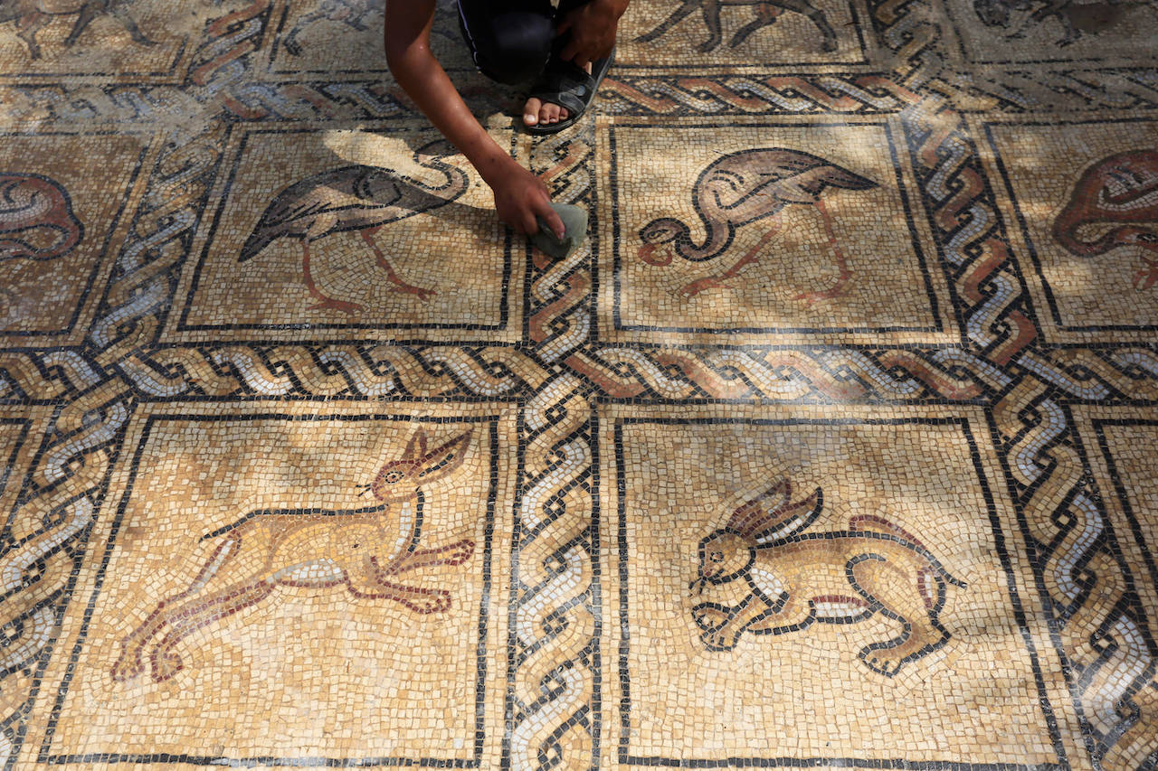 Campesino mosaico bizantino jardín