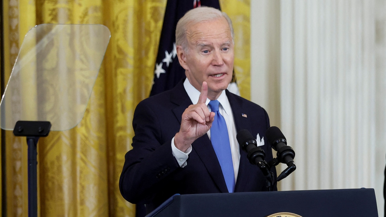 El presidente de Estados Unidos, Joe Biden, ofrece una conferencia de prensa desde la Casa Blanca