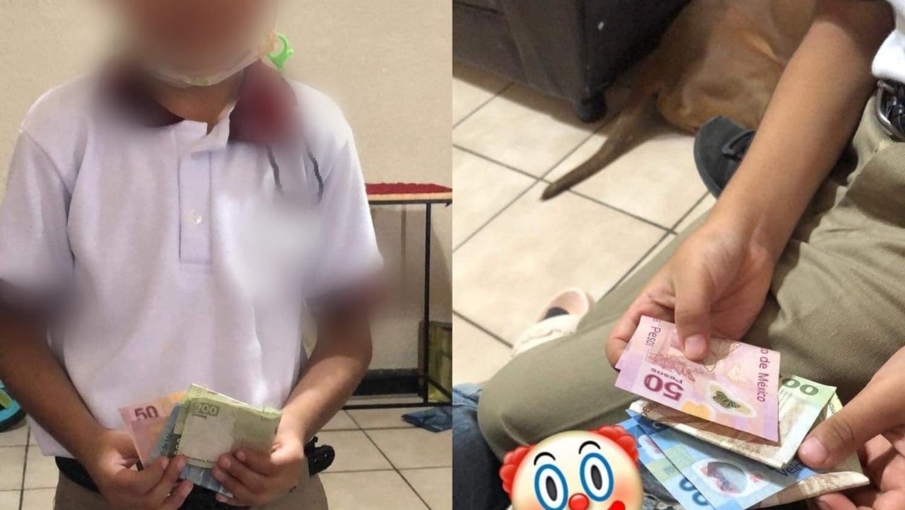 Niño regresa de la escuela con casi 500 pesos e historia se hace viral