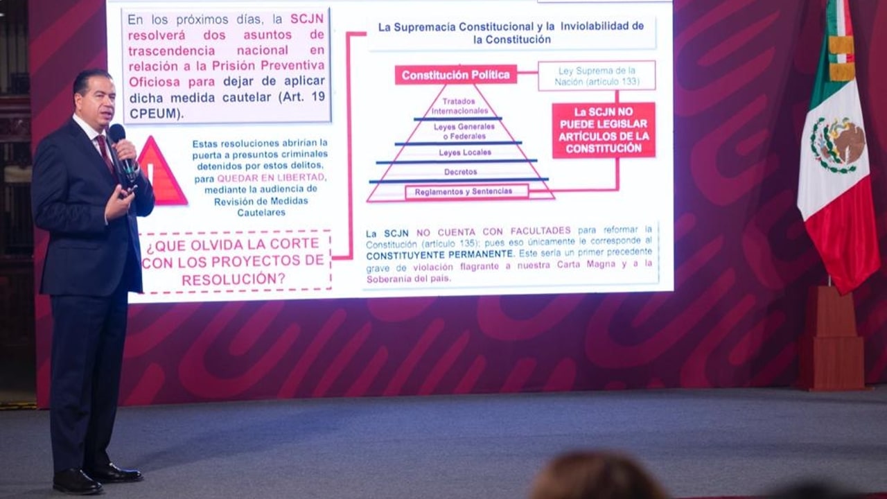 Ricardo Mejía Berdeja, subsecretario de Seguridad y Protección Ciudadana (SSPC), en la conferencia mañanera de AMLO