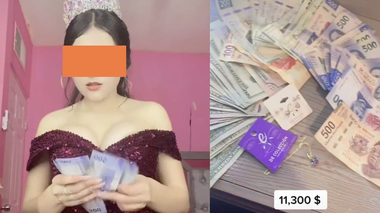 TikTok, dinero, quinceañera, regalo, captura de pantalla
