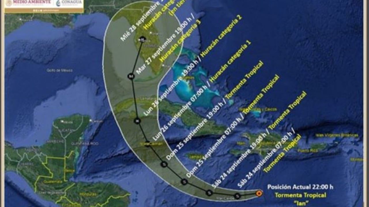 El pronóstico de trayectoria indica que, en los próximos días, tomaría rumbo a Cuba, y posteriormente hacia Florida, en Estados Unidos