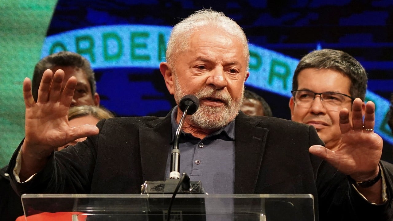 Lula da Silva en la ciudad de Sao Paulo, El expresidente realizó un evento esta noche de domingo 2 de octubre de 2022 en el que se dirigió a sus seguidores.