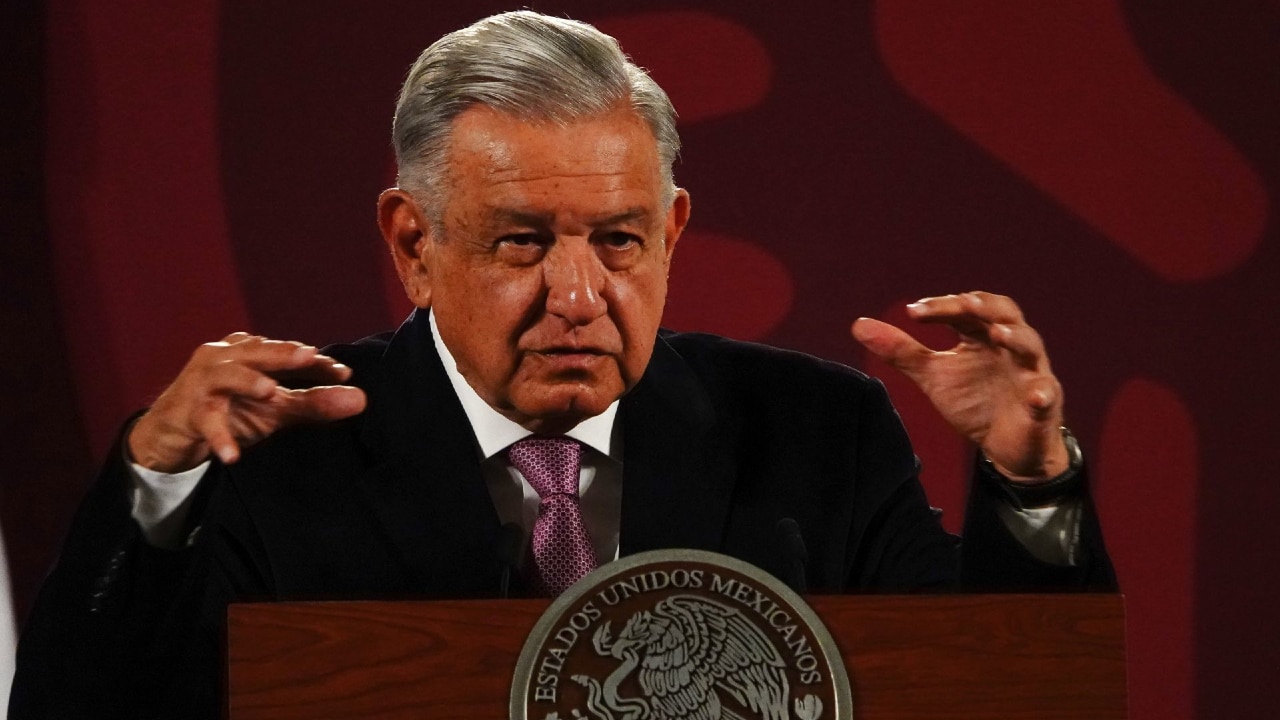 El presidente Andrés Manuel López Obrador, durante la conferencia mañanera desde Palacio Nacional.