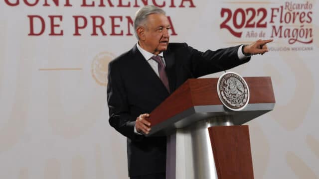 El presidente, Andrés Manuel López Obrador, presidente de México, durante su conferencia mañanera en Palacio Nacional.