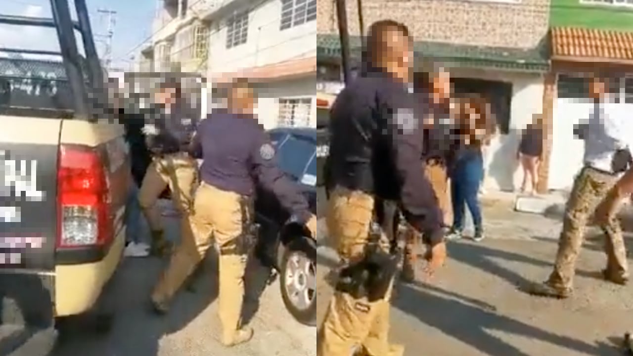 Captan pelea entre policía y ciudadano en calles de Ecatepec Rifate un Tiro