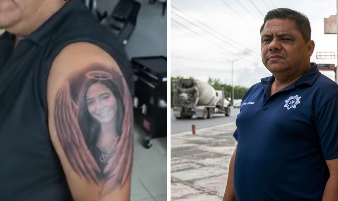 Papá de Debanhi Escobar se hace tatuaje con su rostro: Video
