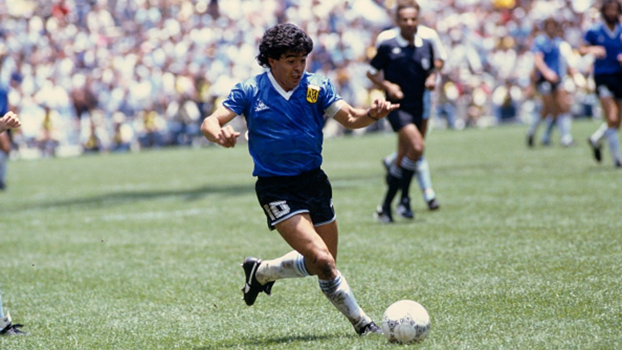 Diego Armando Maradona en el Mundial de 1986.